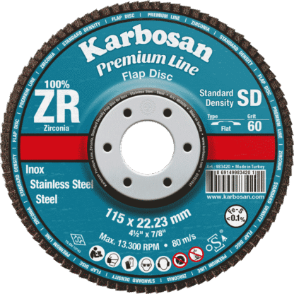KARBOSAN 125×40 Premium Line Zr Standart Yoğunluk Flap Diskler
