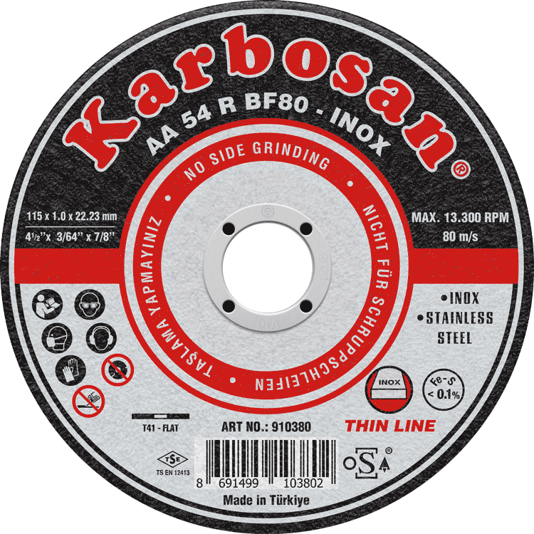 KARBOSAN 115×1.0 Kesme Taşı İnox
