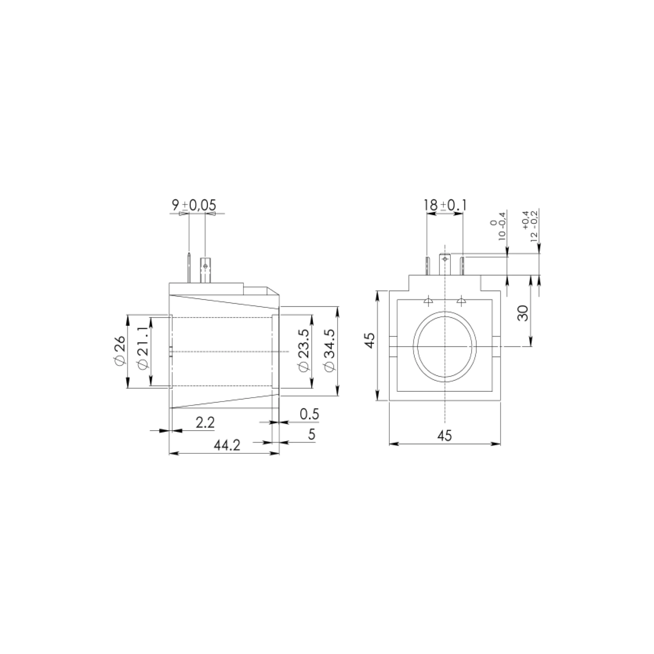 NG06 Plastik Gövde 220V-110V Ac Bobin