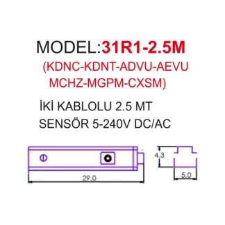 2,5 MT İKİ KABLOLU MANYETİK SENSÖR