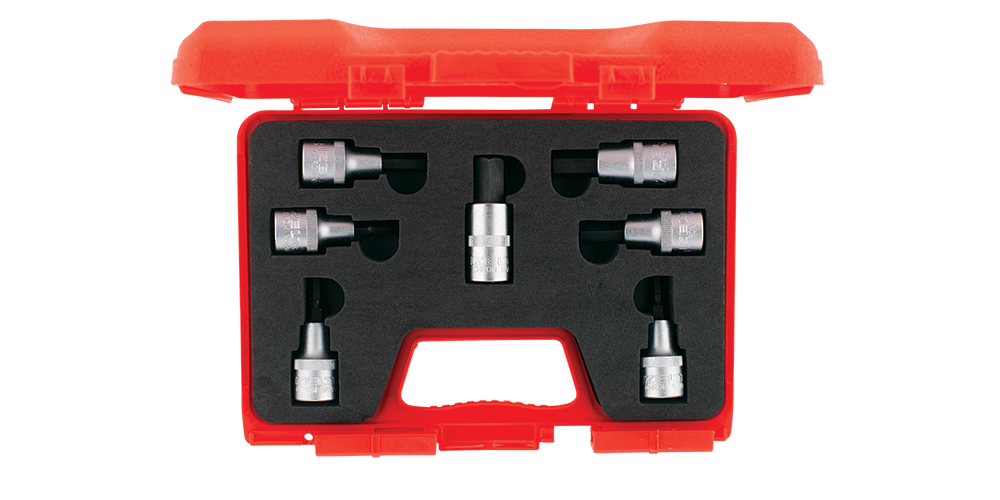 İzeltaş He× 1/2” Lokmalı Allen Uç Takımı (60 mm, 7 Parça)