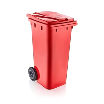 Nossa Plastik Tekerlekli Çöp Kovasi 120 lt Kirmizi