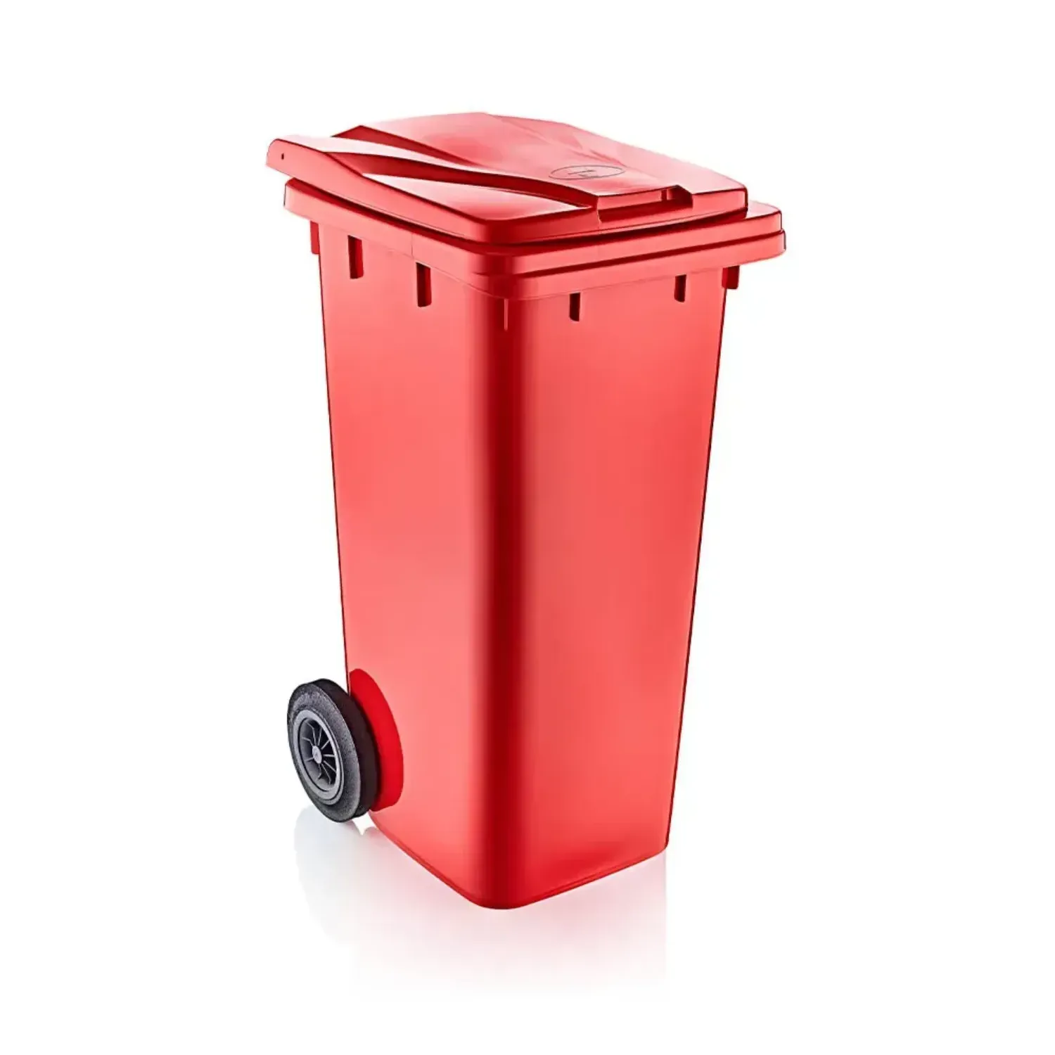 Nossa Plastik Tekerlekli Çöp Kovasi 120 lt Kirmizi