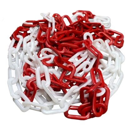 Plastik Zincir Kirmizi Beyaz 200 mt 8 mm