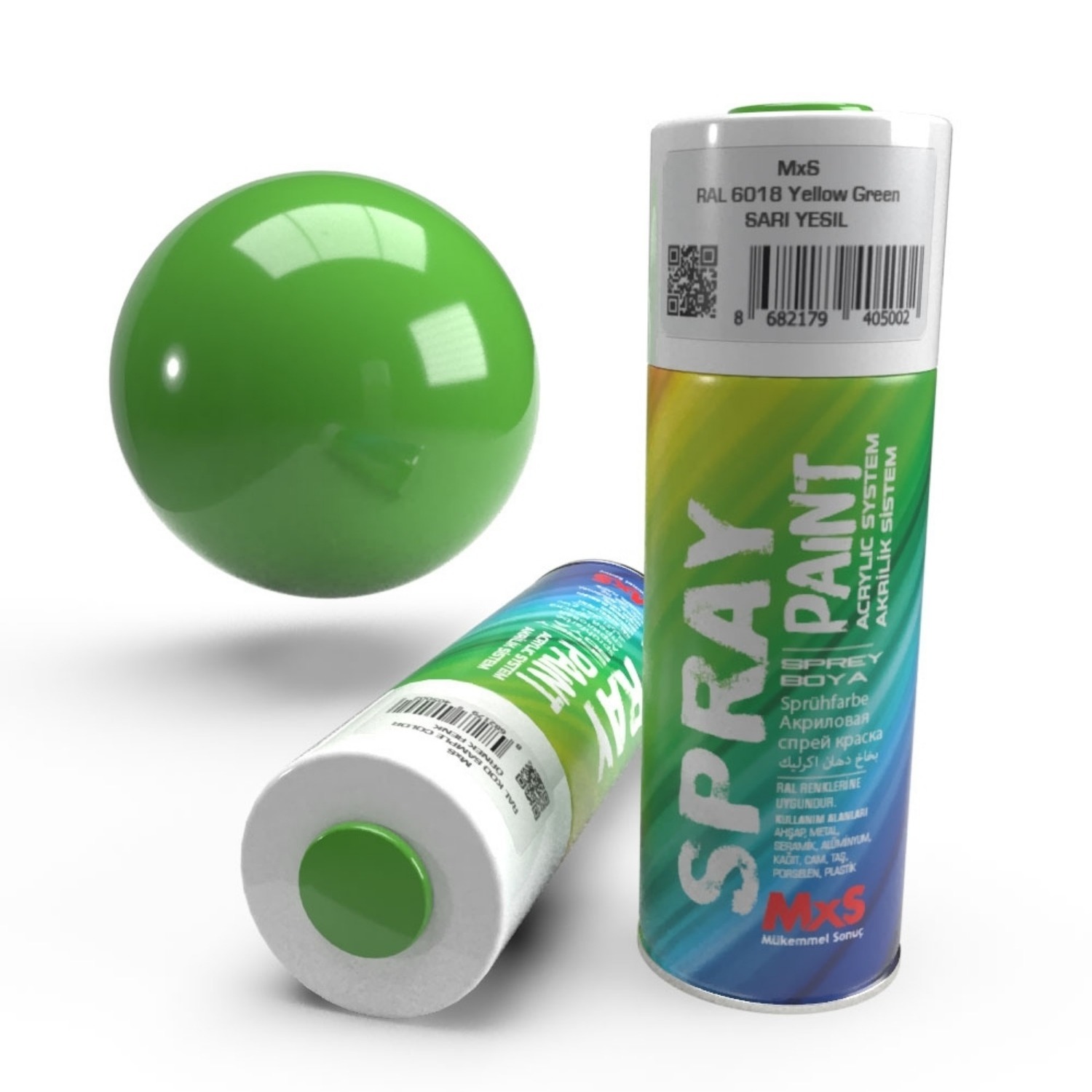 Mxs Sprey Boya 400 ml RAL6018 Sari Yeşil