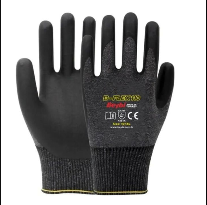 Beybi B-FLEX110 Nitril Kapli Köpük Eldiven NO:10