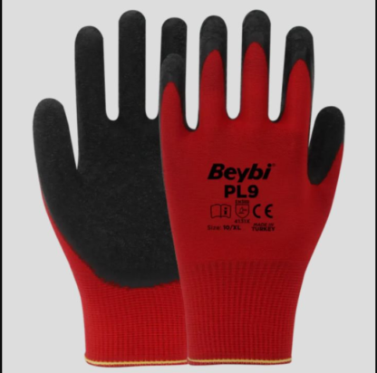 Beybi PL9 Nitril Eldiven Kirmizi-Siyah NO:10