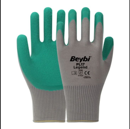 Beybi Pl-17 Legend Lateks Eldiven Gri-Yeşil NO:10