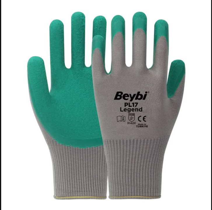 Beybi Pl-17 Legend Lateks Eldiven Gri-Yeşil NO:10