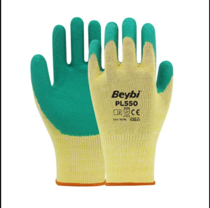 Beybi Yeşil Lateks Eldiven Crinkle PL550 NO:10
