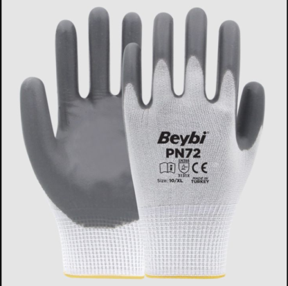 Beybi Nitril Eldiven Beyaz Gri PN72 No: 10