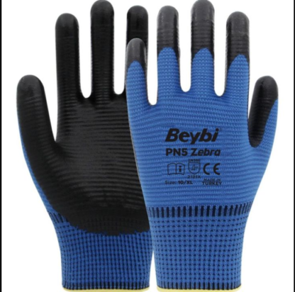 Beybi Zebra Eldiven PN5 Mavi-Siyah NO:9