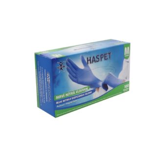 HASPET MAVİ PUDRASIZ NİTRİL MUAYENE ELDİVENİ M