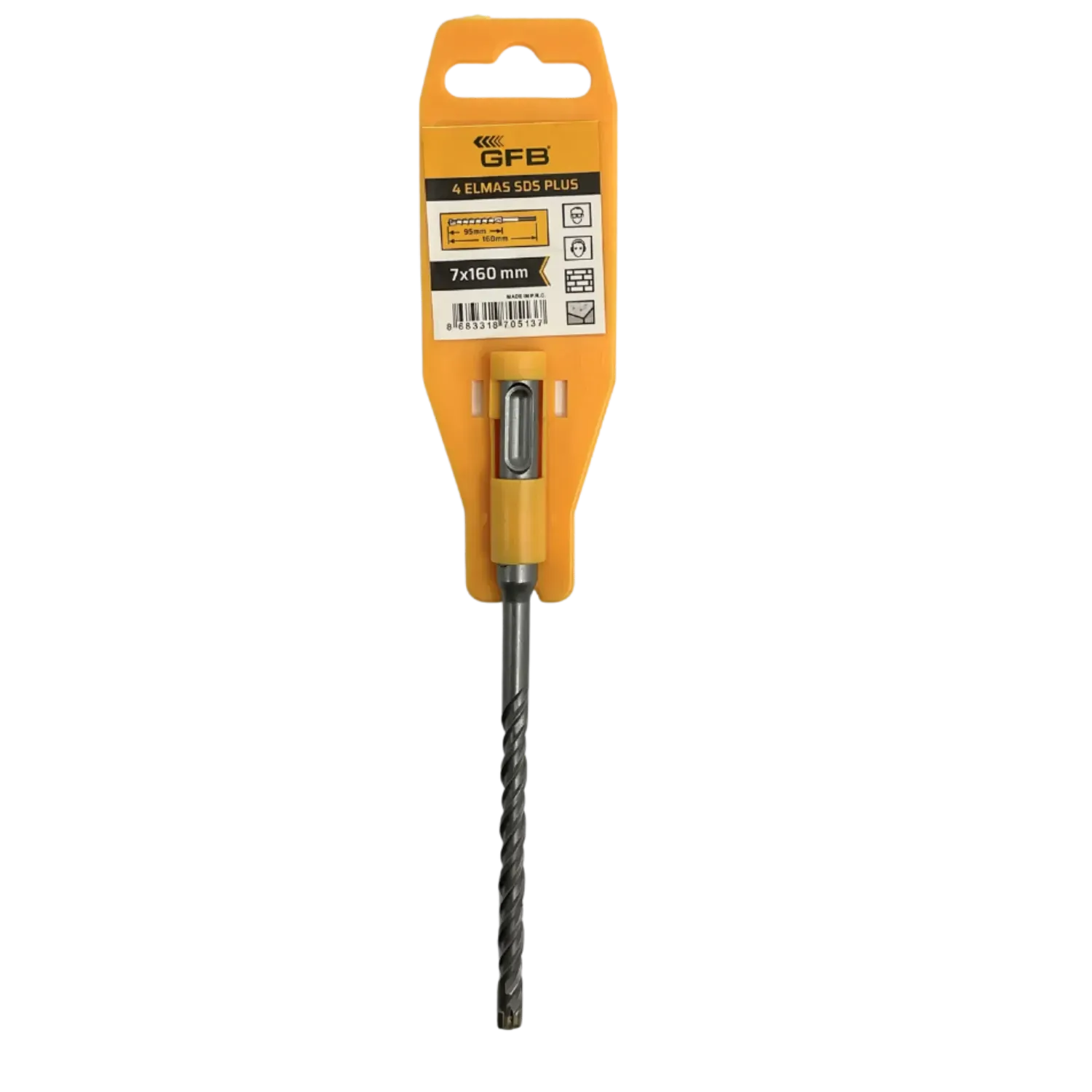 Gfb 4 Elmaslı SDS Plus Matkap Ucu 7X160 mm 2080