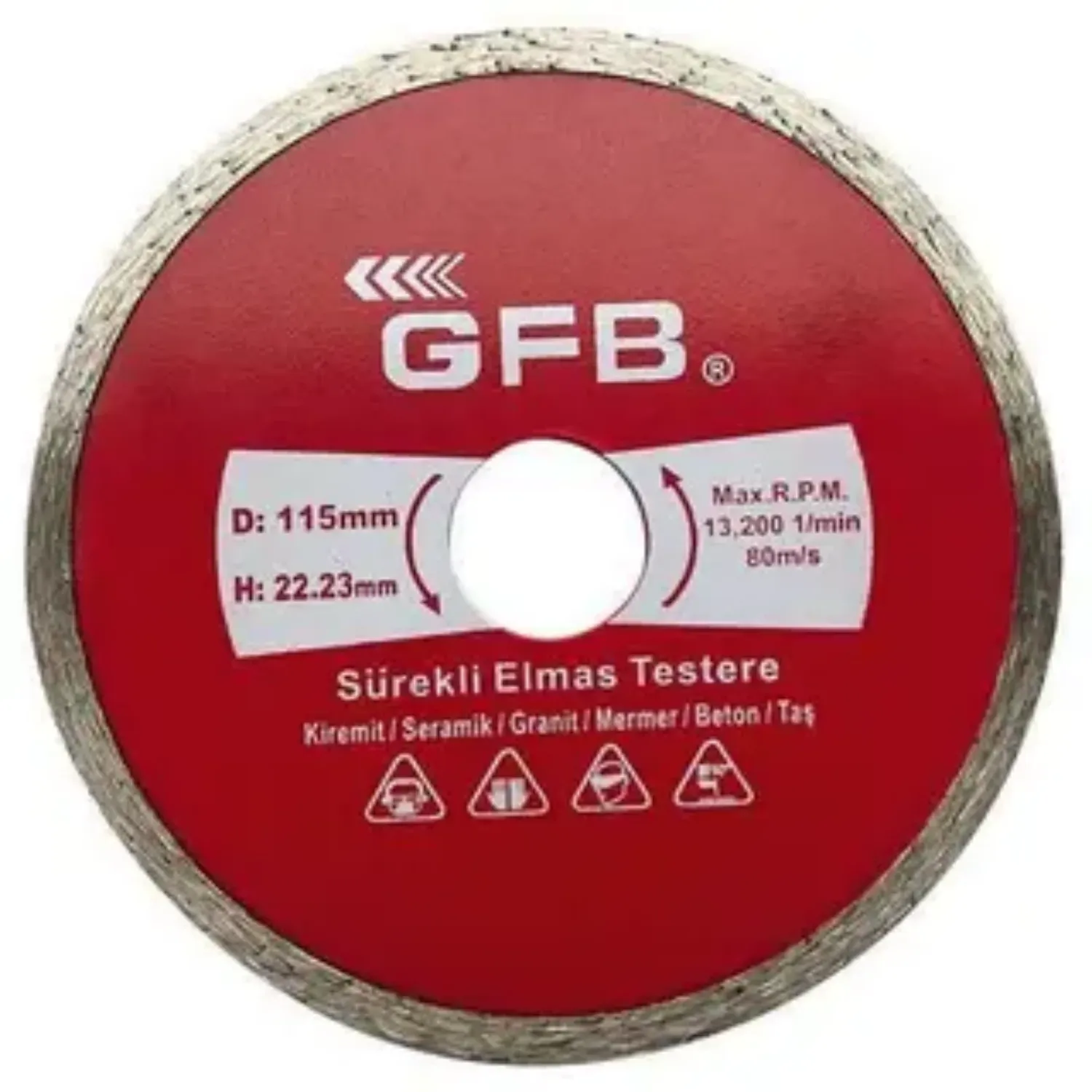 Gfb Sürekli Turbo Elmas Mermer Granit Kesme 115 mm