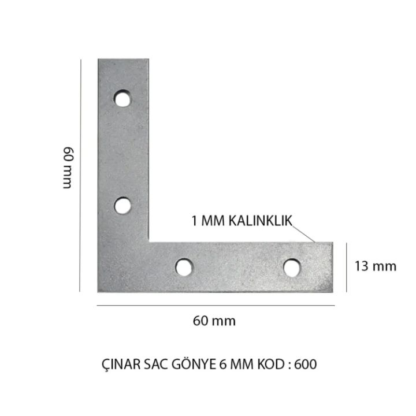 Çinar Sac Gönye 6 mm KOD:600