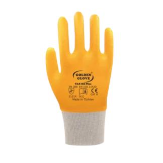GOLDEN GLOVE TAY-02+PLUS NİTRİL ELDİVEN SARI NO:9