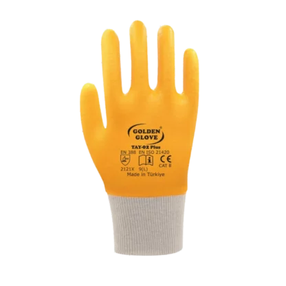 Golden Glove Tay-02+PLUS Nitril Eldiven Sari NO:9
