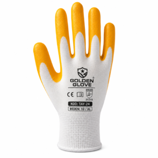 GOLDEN GLOVE NAYLON NİTRİL ELDİVEN SARI NO:10