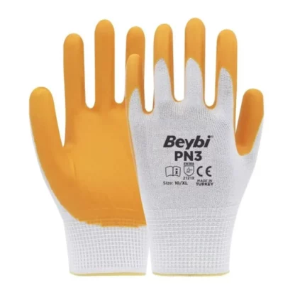 NO:9 Naylon Nitril Eldiven PN3 Sari Beybi