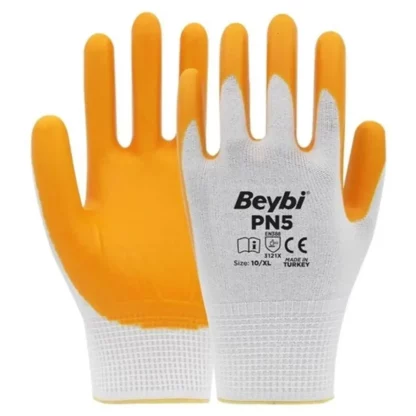 NO:10 Naylon Nitril Eldiven PN5 Sari Beybi
