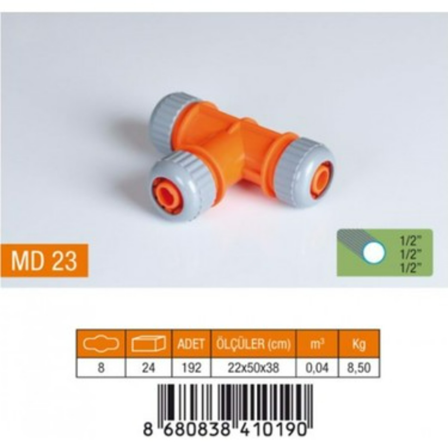 Medalyan Hortum Eki Lüx Te 1/2"-1/2"-1/2" Md-23