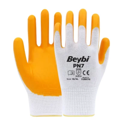 NO:10 Naylon Nitril Eldiven PN7 (El-K7) Sari Beybi