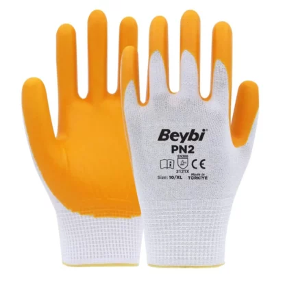 NO:9 PN2 Naylon Nitril Eldiven Sari Beybi