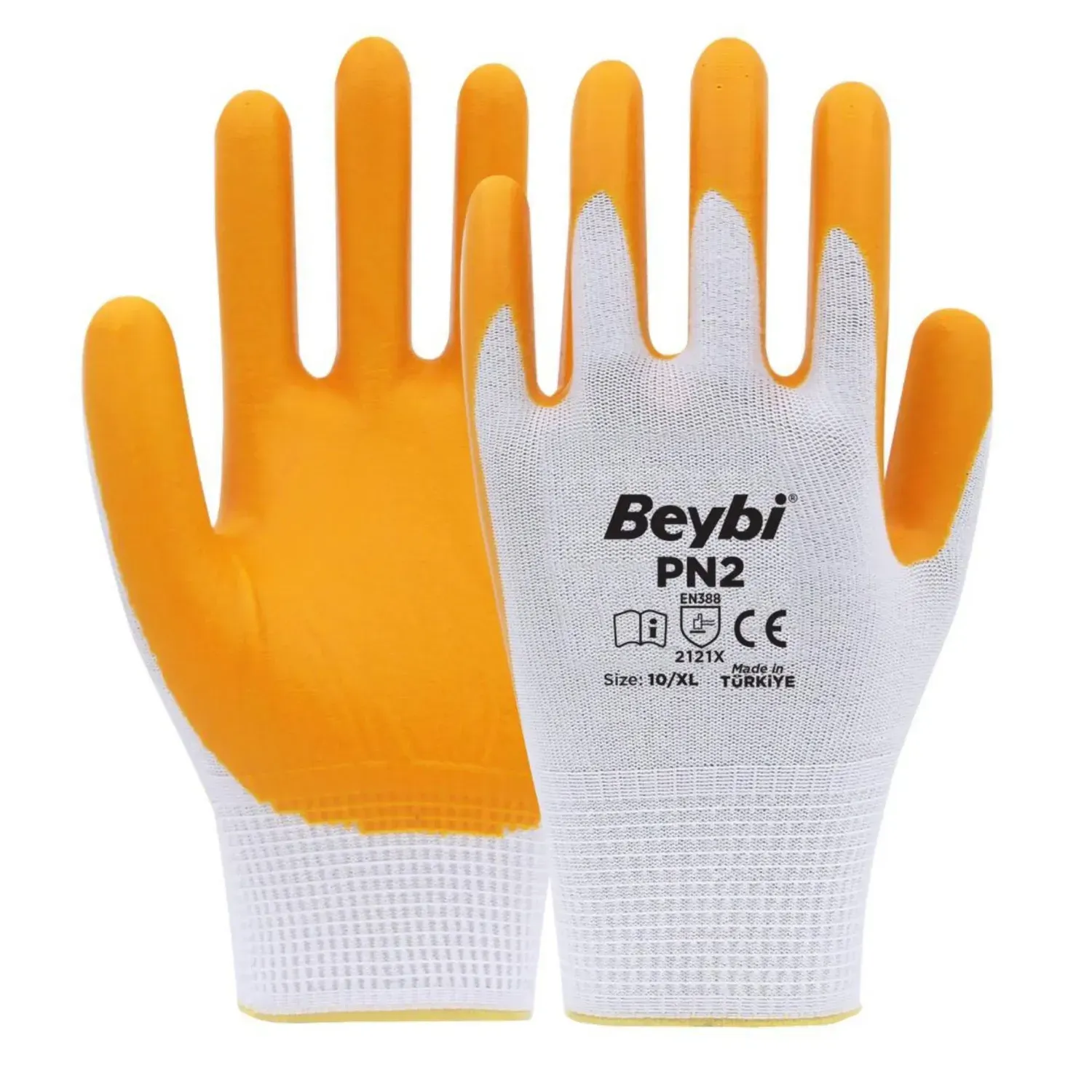 NO:9 PN2 Naylon Nitril Eldiven Sari Beybi