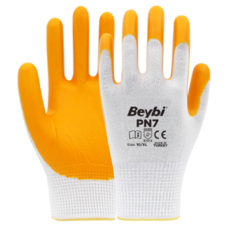 NO:9 NAYLON NİTRİL ELDİVEN PN7 (EL-K7) SARI BEYBİ