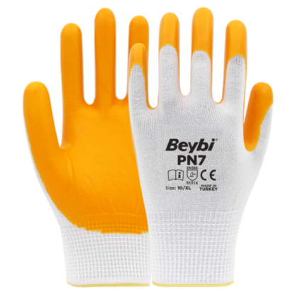NO:9 Naylon Nitril Eldiven PN7 (El-K7) Sari Beybi