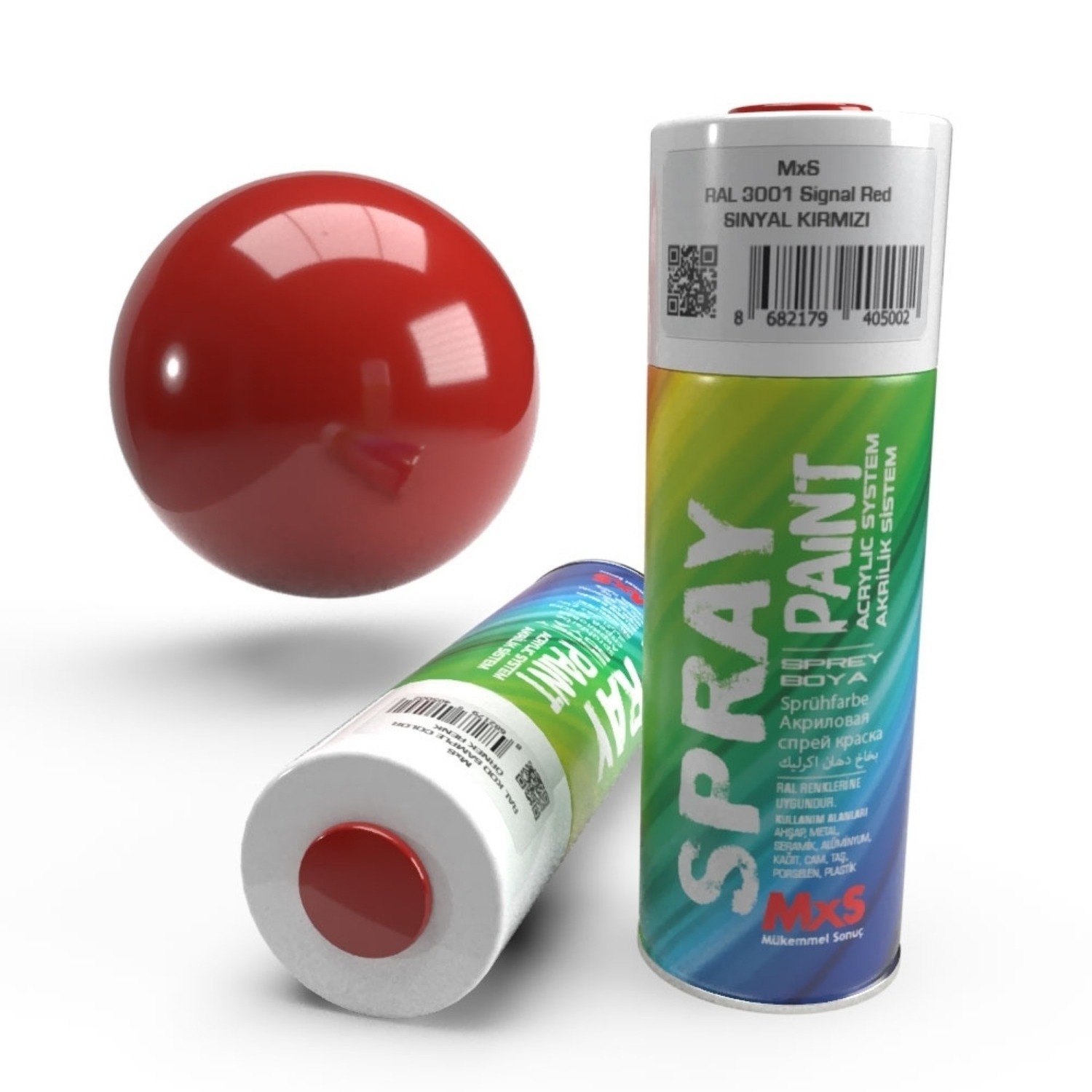 Mxs Sprey Boya 400 ml RAL3001 Sinyal Kirmizi