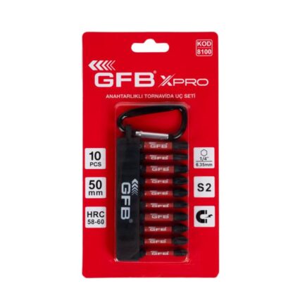 GFB Xpro 10 Parça Anahtarlıklı Bits Uç Seti Siyah